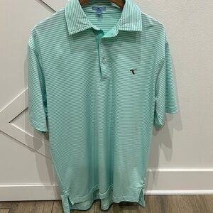 Classic Men's Striped Polo Shirt - Light Green